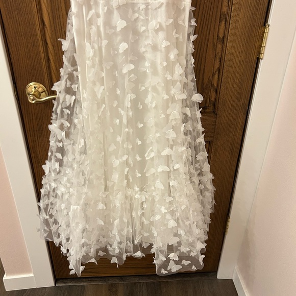 Lulu's 3D Butterfly White Lace Formal Midi Dress Large - Picture 4 of 10